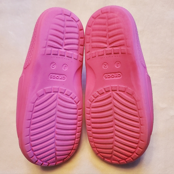 Crocs Pink Slide Children's Girls Size J2 - Picture 9 of 10